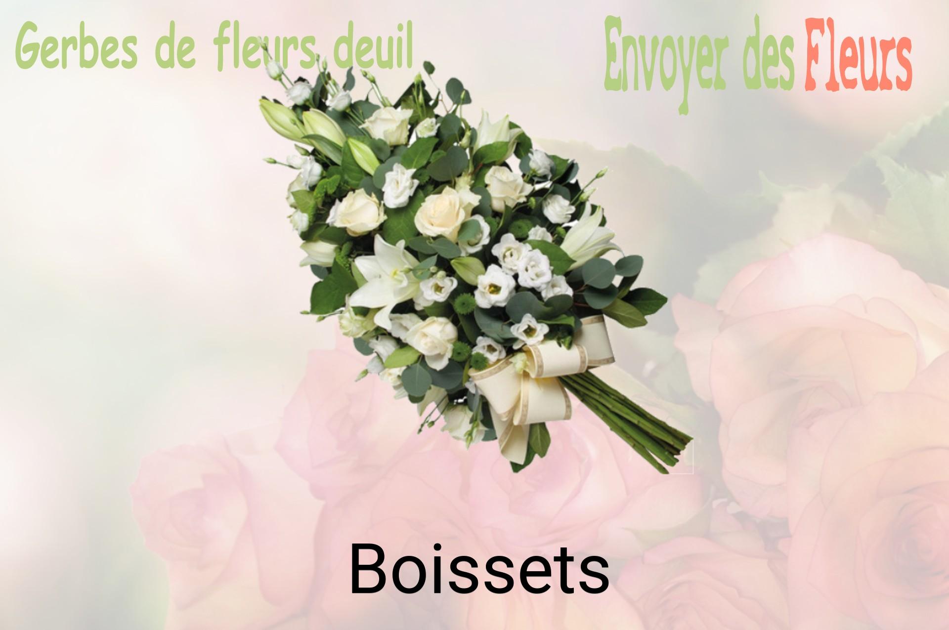 Gerbe de fleurs de deuil livrée à Boissets
